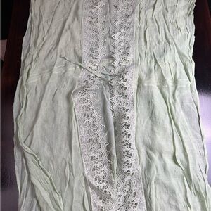 Melrose and Market Lace Trim Robe in Soft Green